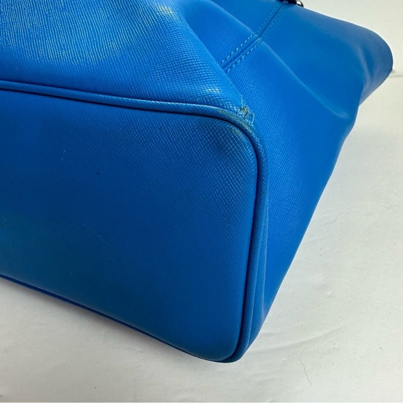 Coach Peyton Zip Top Tote Cerulean Blue Saffiano Leather Shoulder Bag Authentic - Picture 8 of 16
